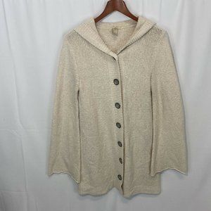Prana Hooded Button Up Tunic Sweater Knit Cardigan
